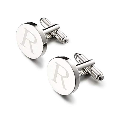 Yellow Chimes Exclusive Collection Alphabet Letters Stainless Steel Statement Cufflinks for Men