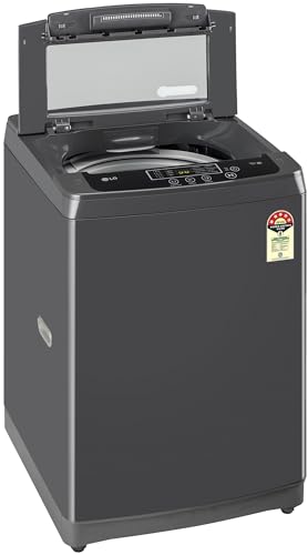 LG 8 Kg 5 Star Smart Inverter Technology Fully Automatic Top Load Washing Machine (2025 Model, T80VBMB4Z, Turbodrum, Auto Prewash, Stainless Steel drum, LED Display, Smart Diagnosis, Middle Black)