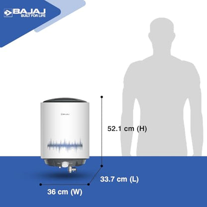 Bajaj Shield Series New Shakti 25L Vertical Storage Water Heater For Home| 5-Star Rated Geyser| Multiple Safety Systems| For High Rise Buildings| 10-Yr Tank 6-Yr Element 4-Yr Product Warranty| White