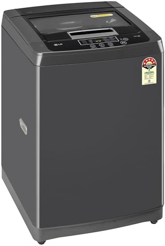 LG 8 Kg 5 Star Smart Inverter Technology Fully Automatic Top Load Washing Machine (2025 Model, T80VBMB4Z, Turbodrum, Auto Prewash, Stainless Steel drum, LED Display, Smart Diagnosis, Middle Black)