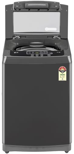 LG 8 Kg 5 Star Smart Inverter Technology Fully Automatic Top Load Washing Machine (2025 Model, T80VBMB4Z, Turbodrum, Auto Prewash, Stainless Steel drum, LED Display, Smart Diagnosis, Middle Black)