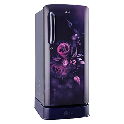 LG 185 L 5 Star Inverter Direct-Cool Single Door Refrigerator (GL-D201APZU, Shiny Steel, Base stand with drawer)