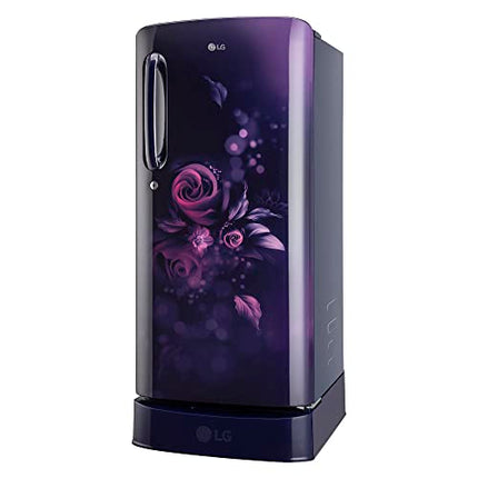 LG 185 L 5 Star Inverter Direct-Cool Single Door Refrigerator (GL-D201APZU, Shiny Steel, Base stand with drawer)