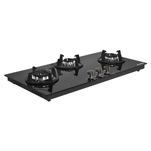 Faber Hob 4 Burner | Auto-Ignition | Spillage Proof | HOB SUPERIA HT764 BR AI | Concealed Chamber | Metal Knobs | Pan Support | Black Glass Finish |5 Yr Warranty on Burner & Glass | 1 Yr comprehensive