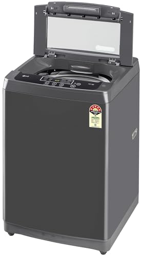 LG 8 Kg 5 Star Smart Inverter Technology Fully Automatic Top Load Washing Machine (2025 Model, T80VBMB4Z, Turbodrum, Auto Prewash, Stainless Steel drum, LED Display, Smart Diagnosis, Middle Black)