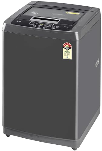 LG 8 Kg 5 Star Smart Inverter Technology Fully Automatic Top Load Washing Machine (2025 Model, T80VBMB4Z, Turbodrum, Auto Prewash, Stainless Steel drum, LED Display, Smart Diagnosis, Middle Black)