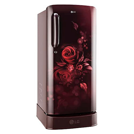 LG 185 L 5 Star Inverter Direct-Cool Single Door Refrigerator (GL-D201APZU, Shiny Steel, Base stand with drawer)