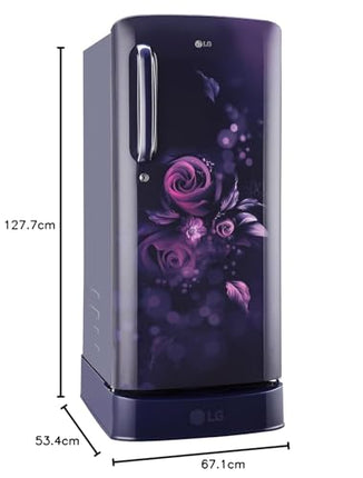 LG 185 L 5 Star Inverter Direct-Cool Single Door Refrigerator (GL-D201APZU, Shiny Steel, Base stand with drawer)