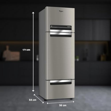 Whirlpool 235 L Frost Free Triple-Door Refrigerator (FP 253D PROTTON ROY RADIANT STEEL(Z) Double Door Refrigerator space, 2024 Model) 