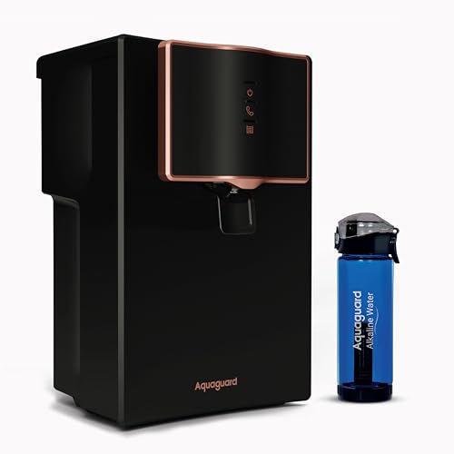 Aquaguard Marvel NXT 10-Stage RO Water Purifier + 1 Complimentary Alkaline Water Bottle | Up to 60% Water Savings | RO+UV+UF+Active Copper Tech | Taste Adjuster | Suitable for all Water Sources