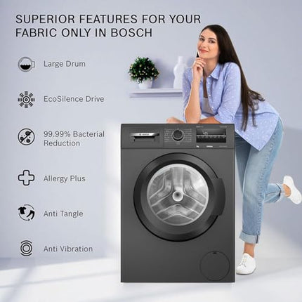 Bosch 7 kg 5 Star Fully-Automatic Front Loading Washing Machine (WAJ24266IN, Silver, AI active water plus, In-Built Heater, BLDC Inverter motor, Steam)