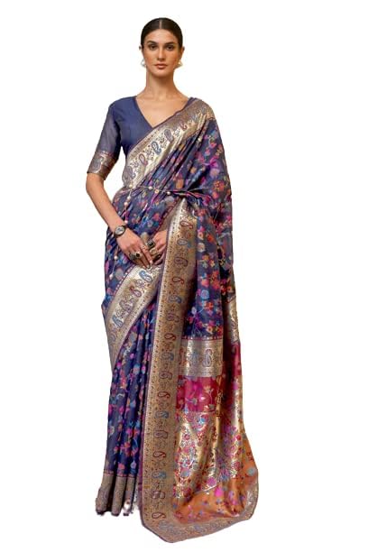 SWORNOF Womens Kanjivaram Banarasi Silk Saree Kanchipuram Patola saree