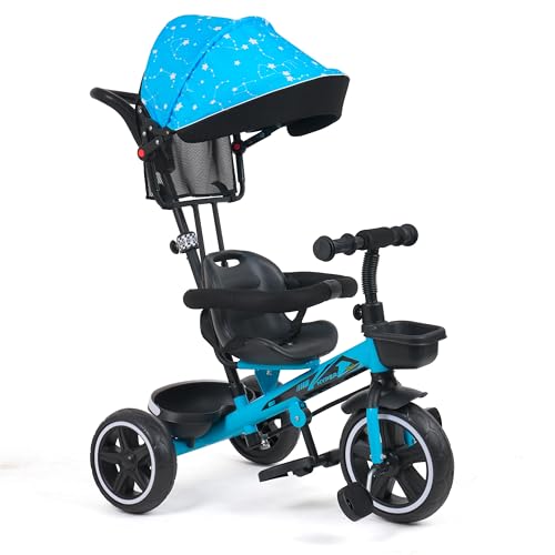 Luusa TFT Hyper 500 PRO Canopy/Plug N Play Trike/Baby Tricycle with Parental Control for 1 Years to 4 Years Boys/Girls/Carrying Capacity Upto 30kgs Proudly Made in India,Pink,Black