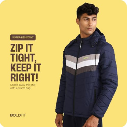 Boldfit Jacket For Men Winter Wear Puffer Jacket For Men Monsoon Winter Wear for men Men Hooded Winter Jackets For Men Padded Bomber Jacket For Men Full Sleeve Mens Jacket Winter Mens jacket Man