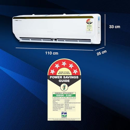 Voltas 1.5 Ton 5 Star Inverter Split AC (Copper, 5-in-1 Adjustable Mode, Anti-dust Filter, 2024 Model,185V Vertis Smart Elite Gold, White) 