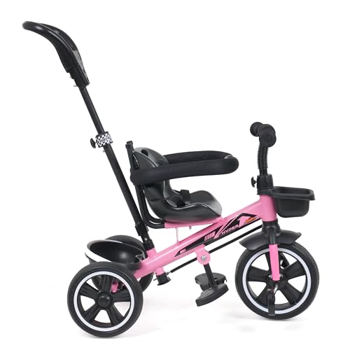 Luusa TFT Hyper 500 PRO Canopy/Plug N Play Trike/Baby Tricycle with Parental Control for 1 Years to 4 Years Boys/Girls/Carrying Capacity Upto 30kgs Proudly Made in India,Pink,Black