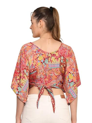 KE KANHA EXPORTS top Stylish Women Tops Multi-Neck Option-Round,v-Neck,Boat Neck Loose fit Variety of Sleeves Tops Boho Floral Western top fit to All Women Shape