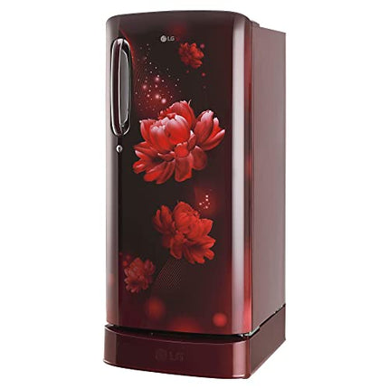 LG 185 L 5 Star Inverter Direct-Cool Single Door Refrigerator (GL-D201APZU, Shiny Steel, Base stand with drawer)