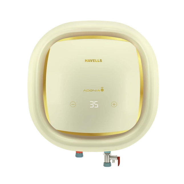 Havells Adonia-i 15 Litre Storage Water Heater(Geyser)| Wi-Fi Controlled, Smart Geyser| 5 Star Rated|Temp Sensing Color Changing LED Indicators|Digital Display| | Free Installation& Flexi Pipes(Ivory) 