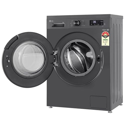 LG 8 Kg, 5 Star, Wi-Fi, Direct Drive Technology, Steam Wash, 6 Motion DD, Fully-Automatic Front Load Washing Machine (FHB1208Z4M, Allergy Care, In-Built Heater, Touch Panel, 2024 model, Middle Black) 