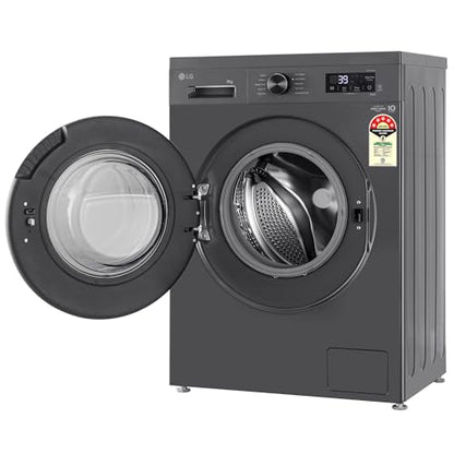 LG 7 Kg, 5 Star, Direct Drive Technology, Steam Wash, 6 Motion DD, Smart Diagnosis, Fully-Automatic Front Load Washing Machine (FHM1207SDM, Allergy Care, In-Built Heater, Touch Panel, Middle Black)