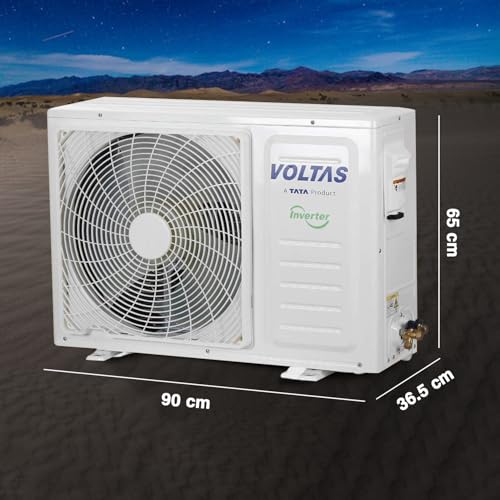 Voltas 1.5 Ton 5 Star Inverter Split AC (Copper, 5-in-1 Adjustable Mode, Anti-dust Filter, 2024 Model,185V Vertis Smart Elite Gold, White) 