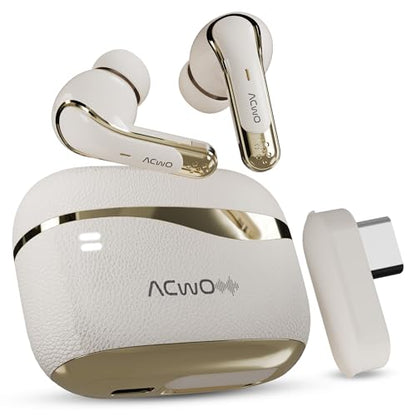 ACwO DwOTS X Gaming in Ear Earbuds - ANC, Near Zero Latency 2.4GHz with C Type Dongle, 50 Hrs Playtime, Quad Mic ENC, IPX5, HYPERBOOST Fast Charge, Bluetooth 5.4, 32DB ANC(French Blue)