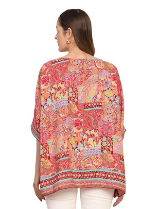 KE KANHA EXPORTS top Stylish Women Tops Multi-Neck Option-Round,v-Neck,Boat Neck Loose fit Variety of Sleeves Tops Boho Floral Western top fit to All Women Shape