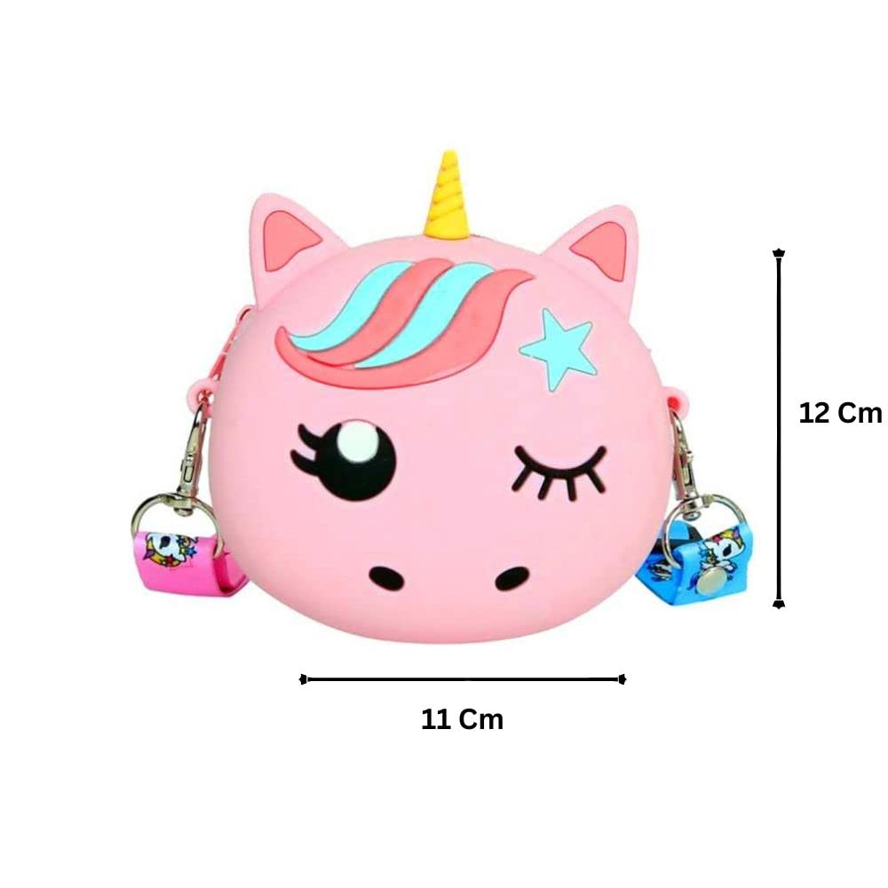 EITHEO Girls Mini Unicorn Fuzzy Silicon sling Bag Crossbody Kids Girl's Shoulder Messenger Side Small Bag for casual party messenger bag for women Coin wallet purse party zipper pocket Travel Bag