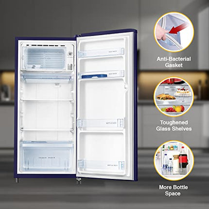 Whirlpool 184 L 3 Star Direct-Cool Single Door Refrigerator (205 WDE CLS 3S SAPPHIRE BLUE-Z, Blue, 2023 Model) 