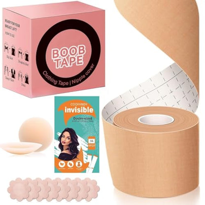 COOFANDY 216 Strips Double Sided Tape for Fashion, Clothing and Body | All Day Strength Invisible Dress Tape for women | Gentle to stick on Skin and clothes | Transparent (216 strips)