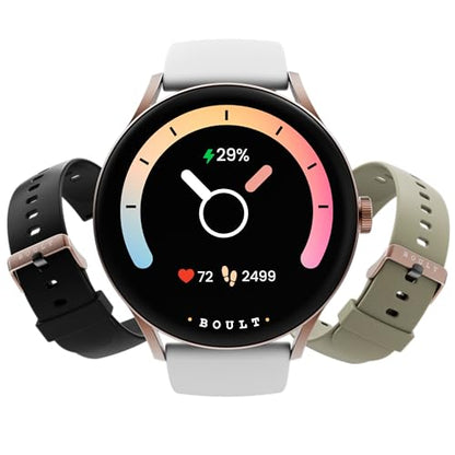 Boult Newly Launched Rover Pro Smart Watch 1.43'' AMOLED, Bluetooth Calling, IP68, Zinc Alloy Frame, 1000 Nits Brightness, AI Voice Assistant, SpO2 Monitoring, 120+ Sports Mode Smartwatch (Regal)