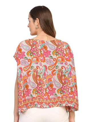 KE KANHA EXPORTS top Stylish Women Tops Multi-Neck Option-Round,v-Neck,Boat Neck Loose fit Variety of Sleeves Tops Boho Floral Western top fit to All Women Shape