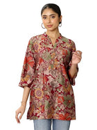 Libas Women's Silk Blend Floral Straight Kurtis (98161_Multi_XL) Multicolour 