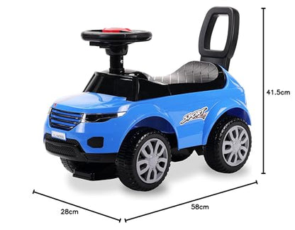 LuvLap Starlight Ride on & Car for Kids with Music & Horn Steering, Push Car for Baby with Backrest, Safety Guard, Under Seat Storage & Big Wheels, Ride on for Kids 1 to 3 Years Upto 25 Kgs (Orange)