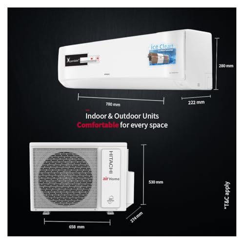 Hitachi 1 Ton Class 3 Star, ice Clean, Xpandable+, Inverter Split AC (100% Copper, Dust Filter, 2024 Model - 3400FXL RAS.G312PCAIBFE, White) 