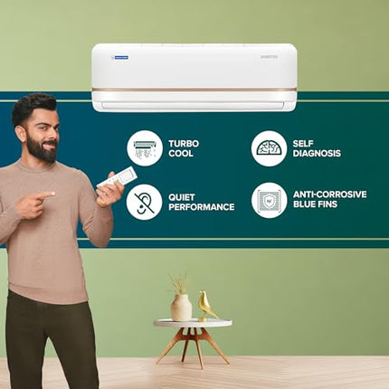 Blue Star 0.8 Ton 3 Star, 60 Months Warranty, Inverter Split AC (Copper,Convertible 5 in 1 Cooling, Multi Sensors, Dust Filter Blue Fins, Self Diagnosis, 2024 Model, IA309TNU, White) 