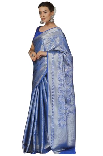 SGF11 Women's Trendy Kanjivaram Soft Lichi Silk Saree With Blouse Piece