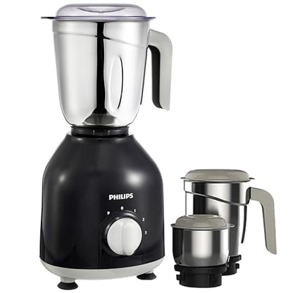 Philips HL7756/01 750 Watt Mixer Grinder, 3 Stainless Steel Multipurpose Jars with 3 Speed Control and Pulse function (Black)