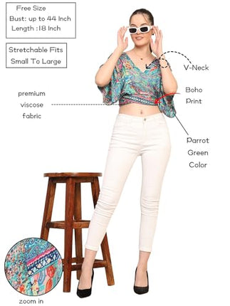 KE KANHA EXPORTS top Stylish Women Tops Multi-Neck Option-Round,v-Neck,Boat Neck Loose fit Variety of Sleeves Tops Boho Floral Western top fit to All Women Shape