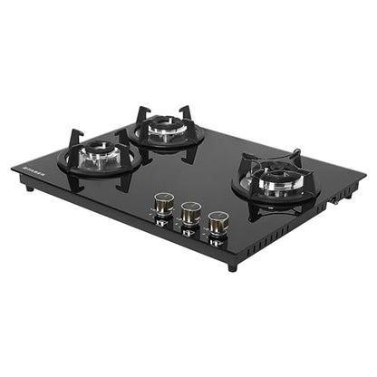 Faber Hob 4 Burner | Auto-Ignition | Spillage Proof | HOB SUPERIA HT764 BR AI | Concealed Chamber | Metal Knobs | Pan Support | Black Glass Finish |5 Yr Warranty on Burner & Glass | 1 Yr comprehensive