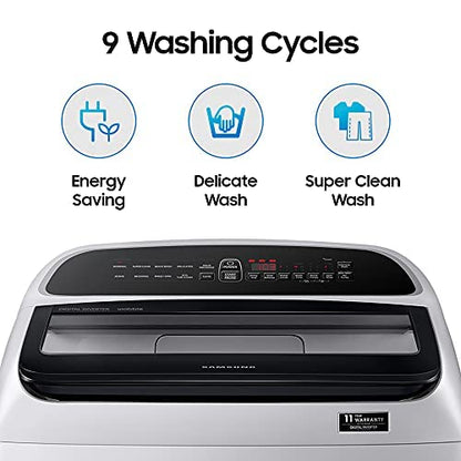 Samsung 9 kg, 5 star, Ecobubble, Wi-Fi, Digital Inverter, Soft Closing Door, Fully-Automatic Top Load Washing Machine (WA90BG4542BDTL, Versailles Gray)