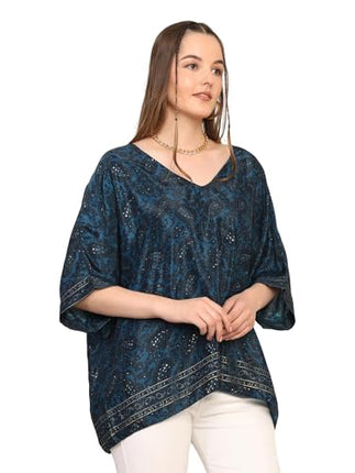 KE KANHA EXPORTS top Stylish Women Tops Multi-Neck Option-Round,v-Neck,Boat Neck Loose fit Variety of Sleeves Tops Boho Floral Western top fit to All Women Shape