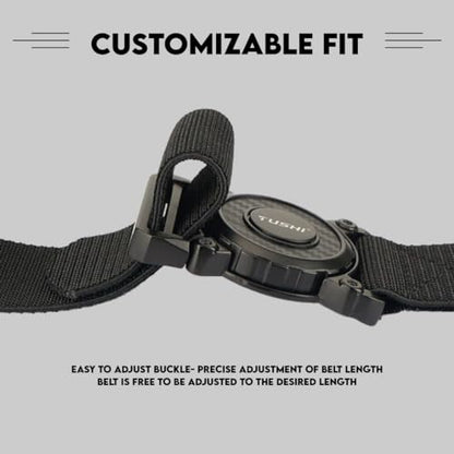 TUSHI Rotating Buckle Tactical Belt, Military Work 1.5" Nylon Web Hiking Quick Release Belt with Heavy Duty Seatbelt Buckle