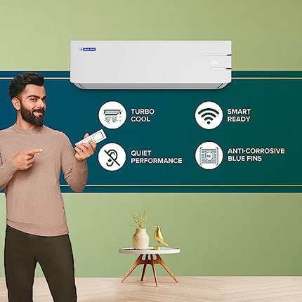 Blue Star 2 Ton 3 Star, 60 Months Warranty, Inverter Split AC (Copper, Convertible 5 in 1 Cooling, Auto Defrost, Dust Filters, Blue Fins, 2024 Model, IE324YNU, White) 