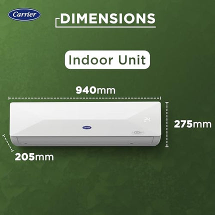 Carrier 1.5 Ton 3 Star Wi-Fi Smart Flexicool Inverter Split AC (Copper, Convertible 6-in-1 Cooling,Smart Energy Display, HD & PM 2.5 Filter, 2025 Model,ESTER EDGE FXi (Wi-Fi), CAI18EE3R35W0,White) 