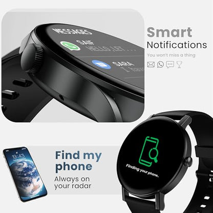 Boult Newly Launched Rover Pro Smart Watch 1.43'' AMOLED, Bluetooth Calling, IP68, Zinc Alloy Frame, 1000 Nits Brightness, AI Voice Assistant, SpO2 Monitoring, 120+ Sports Mode Smartwatch (Regal)