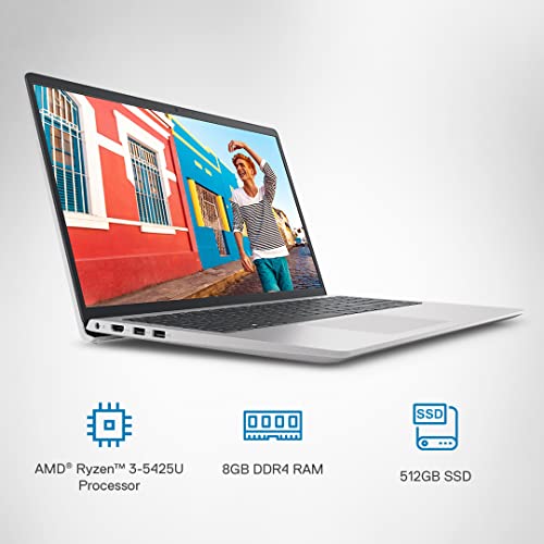 Dell Inspiron 15 3535 Laptop – 15.6 inch FHD (39.62cm) Display, AMD Ryzen 3 7320U Processor, 8 GB RAM, 512 GB SSD, Carbon Black, 1.67 Kg, Lightweight and Portable