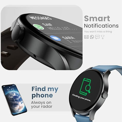 Boult Newly Launched Rover Pro Smart Watch 1.43'' AMOLED, Bluetooth Calling, IP68, Zinc Alloy Frame, 1000 Nits Brightness, AI Voice Assistant, SpO2 Monitoring, 120+ Sports Mode Smartwatch (Regal)