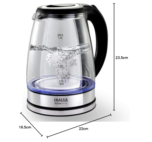 INALSA Premium English Finish Electric kettle|Analogue Temperature Display|2 Yr Warranty|Non Toxic SS Inner Body|Detachable Mesh Filter with Safety Cap (Callisto)